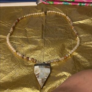 Chic bone Necklace with Geometric Pendant